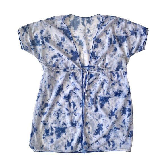 Sheer Mesh Short Sleeve Cloud Cover Up Top Y2K Grunge Light Fairy Whimsigoth - Picture 3 of 14